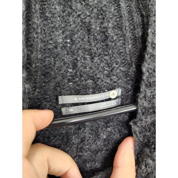 Anthropologie Alpaca Blend Turtleneck Fisherman Cable Balloon Sleeve Sweater XS - Picture 6 of 8